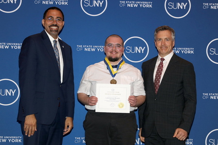 SUNY Chancellor John King, Bruce, Vice President for Student Affairs Greg Sharer (left to right)